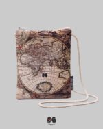 کیف پاسپورت گردنی مخفی طرح نقشه جهان آنتیک مپگرد