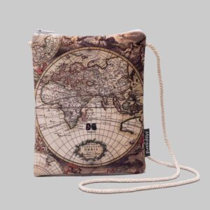 کیف پاسپورت گردنی مخفی طرح نقشه جهان آنتیک مپگرد