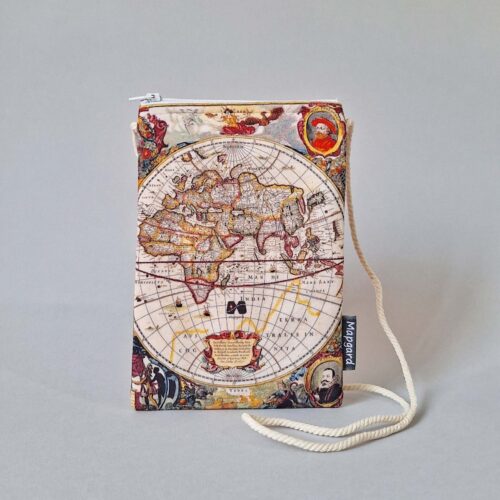 کیف پاسپورت گردنی مخفی طرح نقشه جهان آنتیک شارپ مپگرد