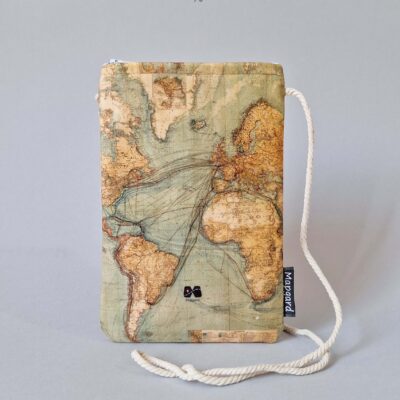 کیف پاسپورت گردنی مخفی طرح نقشه جهان سبز