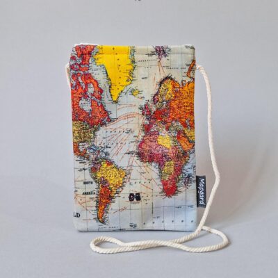 کیف پاسپورت گردنی مخفی طرح نقشه جهان وینتیج
