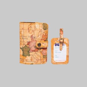 ست کاور پاسپورت و تگ چمدان طرح نقشه جهان قدیمی مپگرد